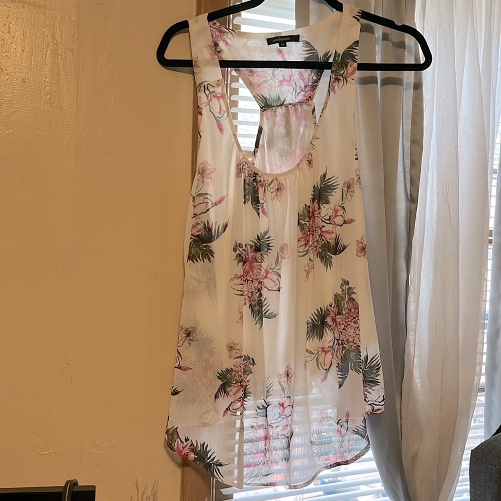Floral Print Sheer Tank